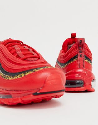 red air max with leopard