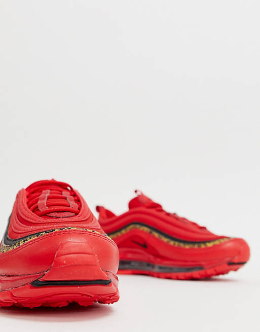 Nike Air Max 97 sneakers in red and leopard print