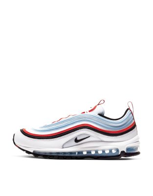 Nike Air Max 97 sneakers in white blue and red ASOS