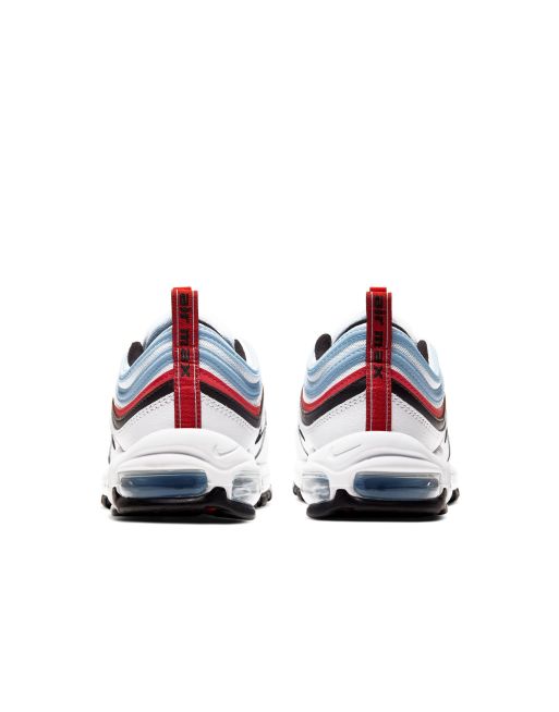 Nike Air Max 97 sneakers in white blue and red