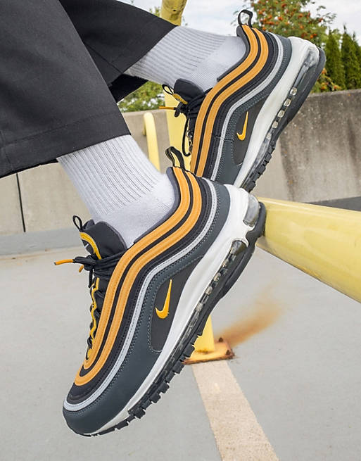 Nike - Air Max 97 - Sneakers nere e color oro