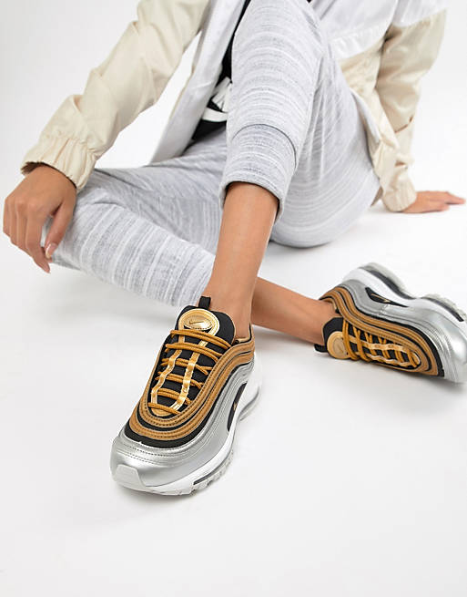 Nike Air - Max 97 - Sneakers nero e oro metallizzato | ASOS