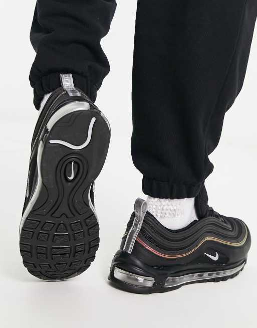 Nike Air Max 97 trainers in black and red