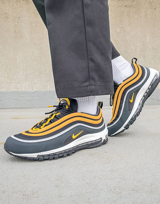 Engage Consultation Gum Nike Air Max 97 trainers in black and university gold | ASOS