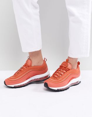 coral and white air max 97