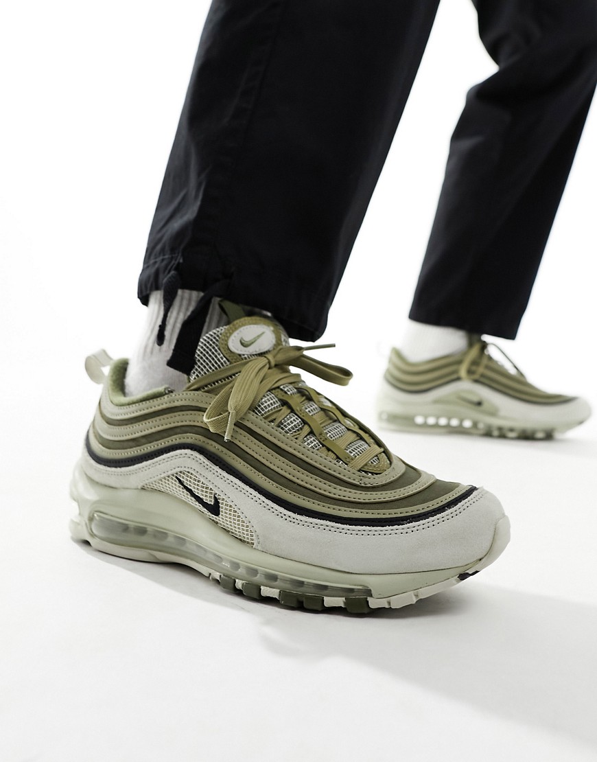 Nike Air Max 97 trainers in off white and tan