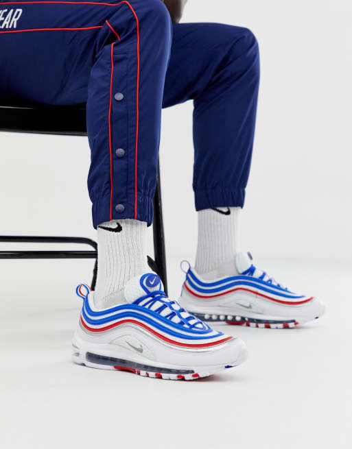 Air max 97 2025 bianche blu e rosse