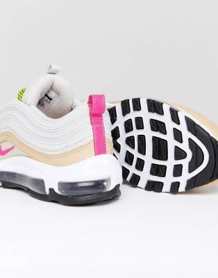 nike air max 97 trainers with pink swoosh
