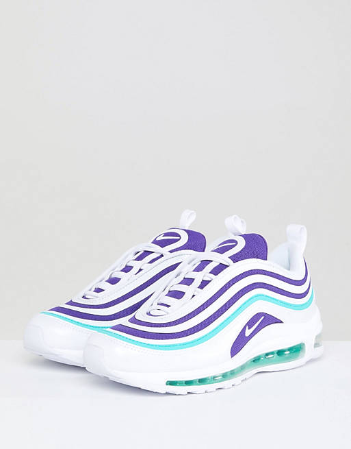 Nike Air Max 97 Ultra Trainers In White And Purple