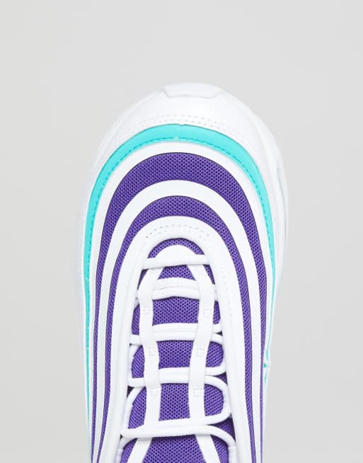 Nike Air Max 97 Ultra Trainers In White And Purple Asos