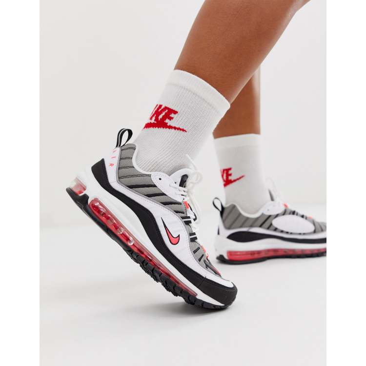 Nike Air Max 98 Sneakers In White Gray And Pink Asos