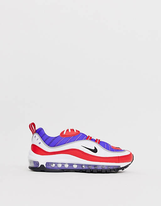 Nike - Air Max 98 - Sneakers rosse viola e bianche