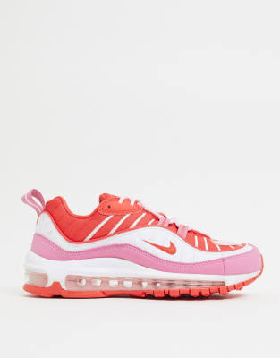 Nike Air Max 98 trainers in red/pink 