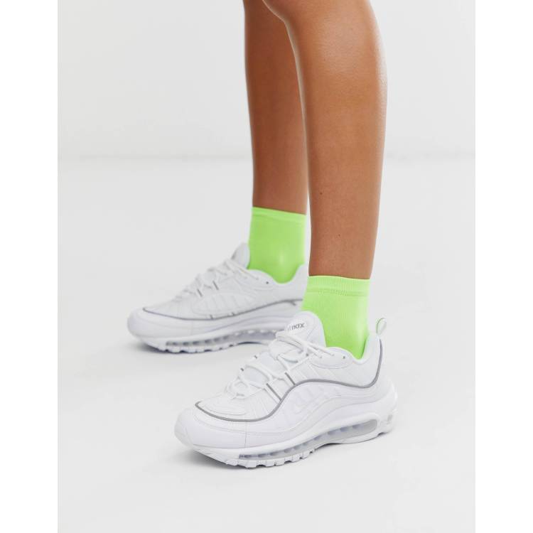 Nike Air Max 98 trainers in triple white ASOS