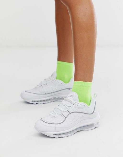 Nike Air Max 98 trainers in triple white ASOS