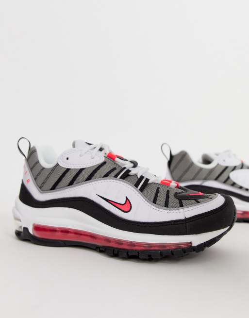 Nike Air Max 98 Trainers In white grey and pink