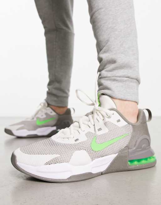 Gray and green store air max