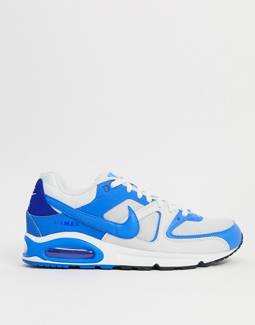 Nike Air Max command trainers in platinum tint & blue