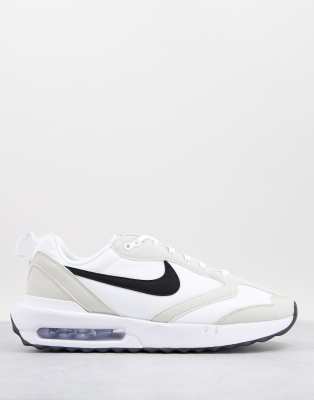 white nike air max trainers with black tick