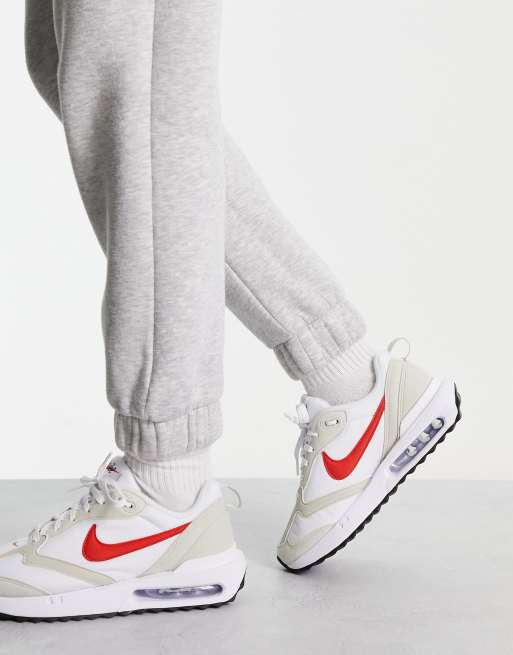 Nike air shoes red and white sale