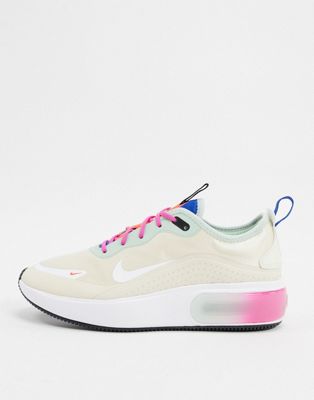 nike air max dia cream pink and blue sneakers