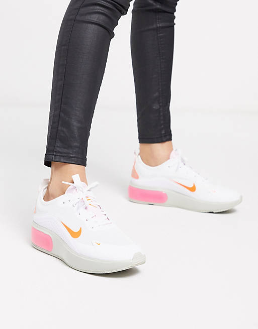 perzik Actief jazz Nike Air - Max Dia - Sneakers in wit, roze en oranje | ASOS