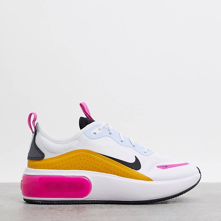 Antarctica zak drijvend Nike - Air Max - Dia - Sneakers in wit, roze, oranje en blauw | ASOS