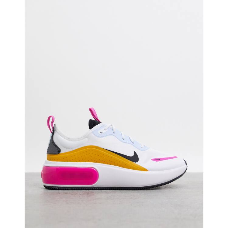 Beg Kroniek abstract Nike - Air Max - Dia - Sneakers in wit, roze, oranje en blauw | ASOS