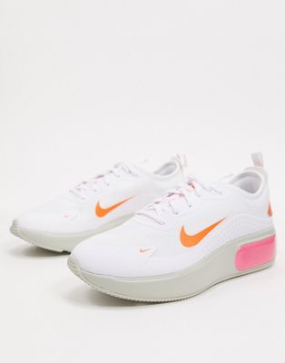 pink white and orange nike shoes
