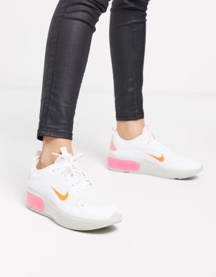 pink white and orange nike shoes