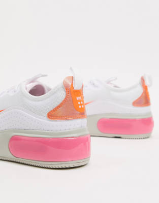 pink white and orange nike shoes