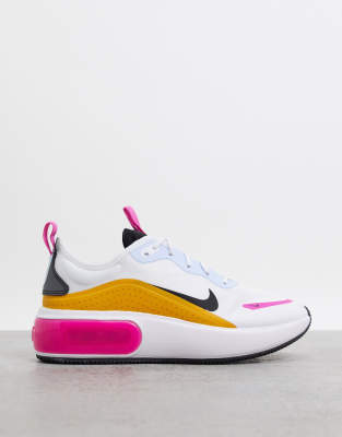 nike air max dia white pink and orange trainers