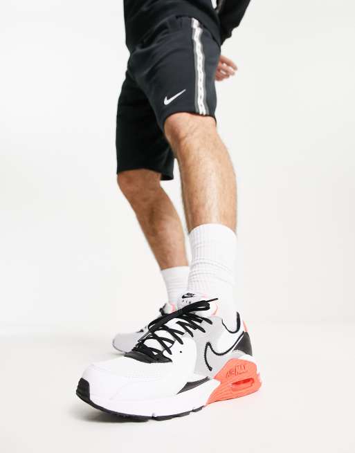 Nike Air Max Excee sneakers in white, black and bright crimson | ASOS