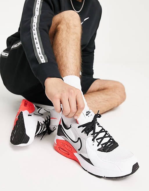 emmer ironie gesprek Nike Air Max Excee sneakers in white, black and bright crimson | ASOS