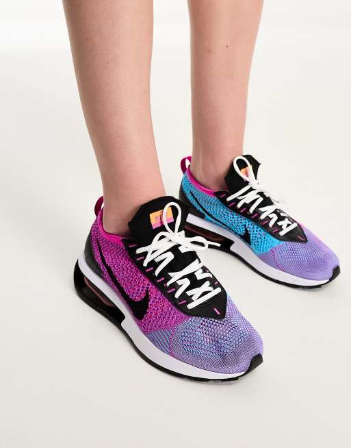 Nike air max flyknit womens black and on sale purple