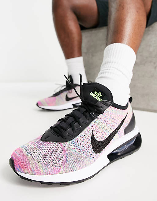 Nike Men's Air Max Flyknit Racer Ghost Green Black-Pink, 60% OFF