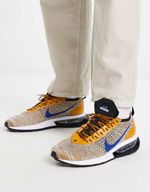 Nike Air Max Flyknit Racer trainers in gold and hyper royal ASOS