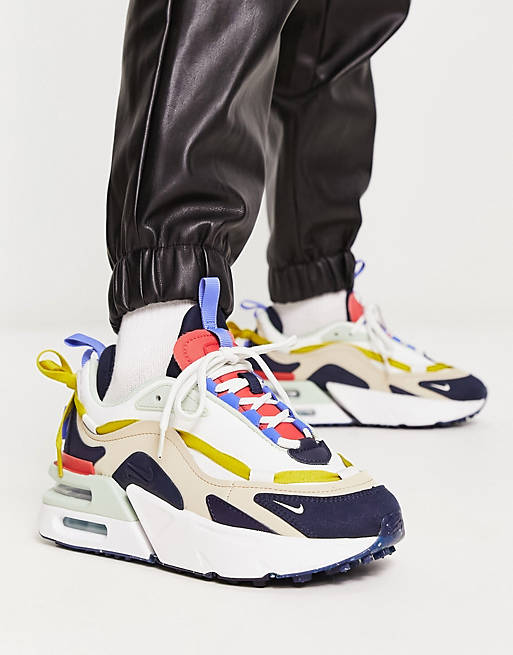 Nike Air Max Furyosa trainers in white, pistachio and beige mix | ASOS