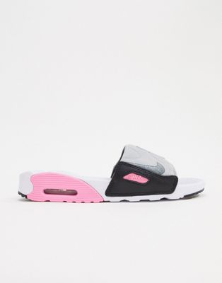 Nike Air Max gray and pink Sliders | ASOS