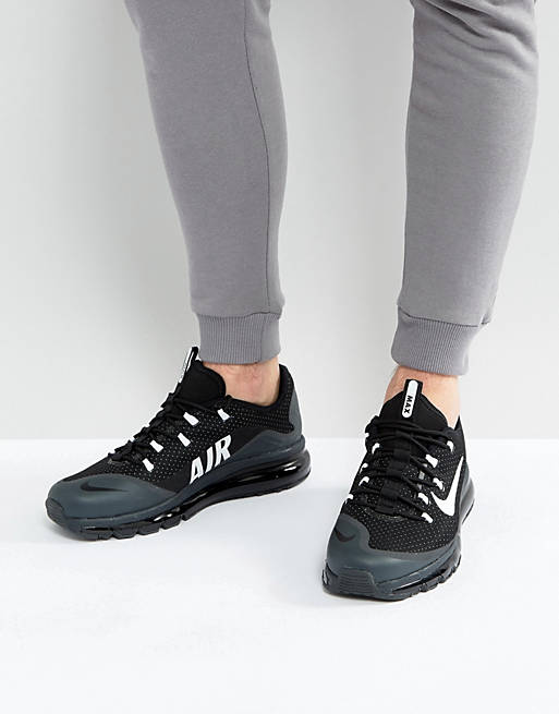 Nike Air Max More Trainers In Black 898013-001 موية مويا