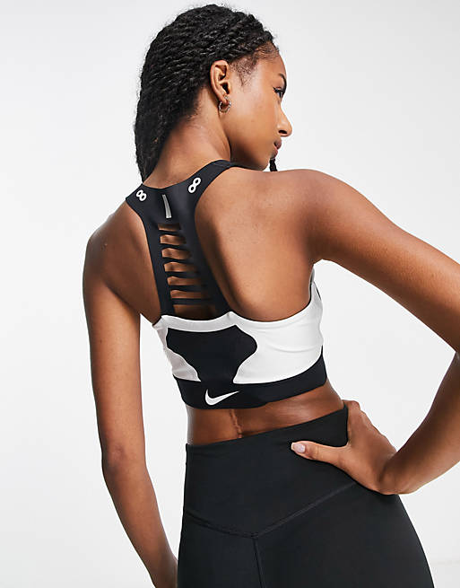Nike Air Max Motif medium-support sports bra in black