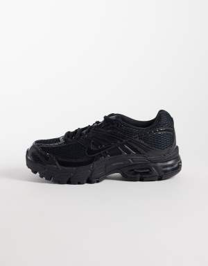Nike Air Max Moto 2K trainers in black and silver metallic