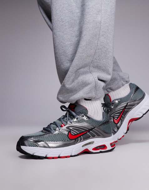 Nike Air Max Moto 2K trainers in grey and red - view 1