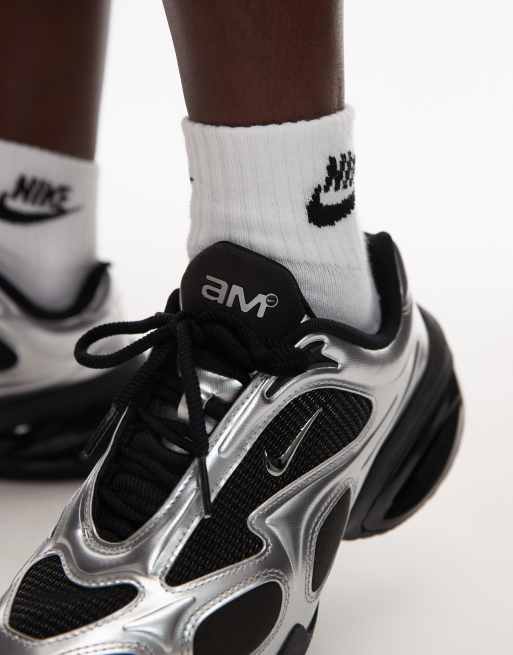 Nike Air Max Muse sneakers in black and metallic silver | ASOS