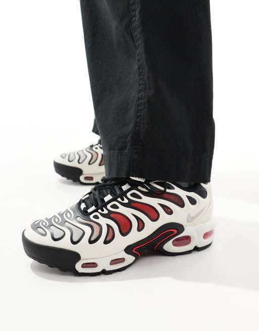 Nike Air Max Plus Drift sneakers in white and red ASOS