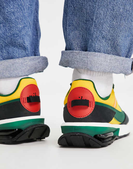 Red yellow sales green sneakers