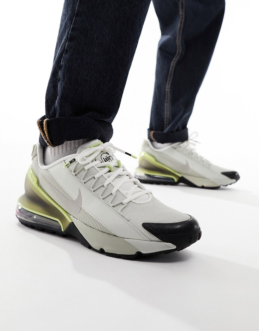 Nike Air Max Pulse Roam trainers in stone and lime green