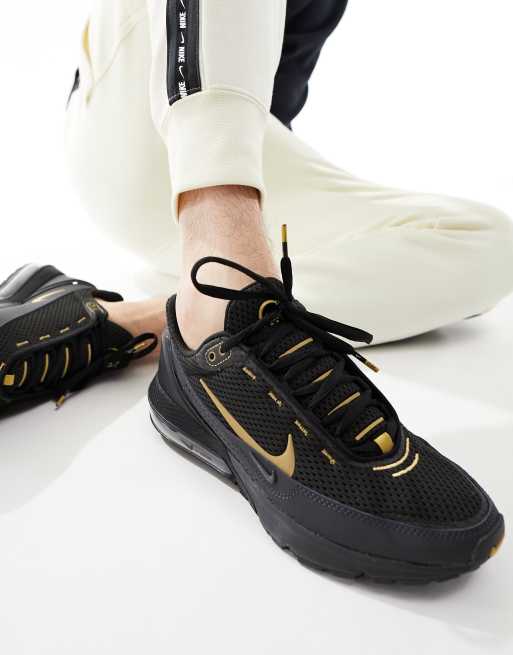 Nike white best sale black gold