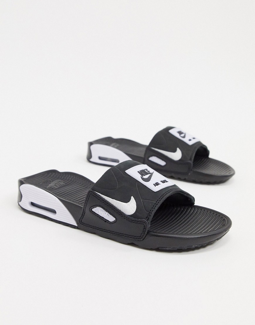 Nike – Air Max – Svarta och vita tofflor