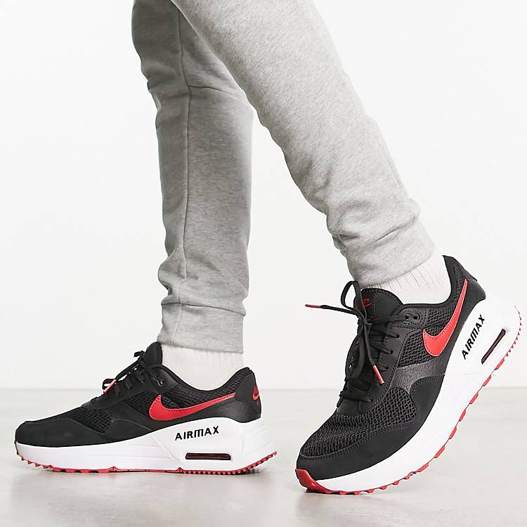 foro temperatura naranja Nike Air Max SYSTM sneakers in black and red | ASOS